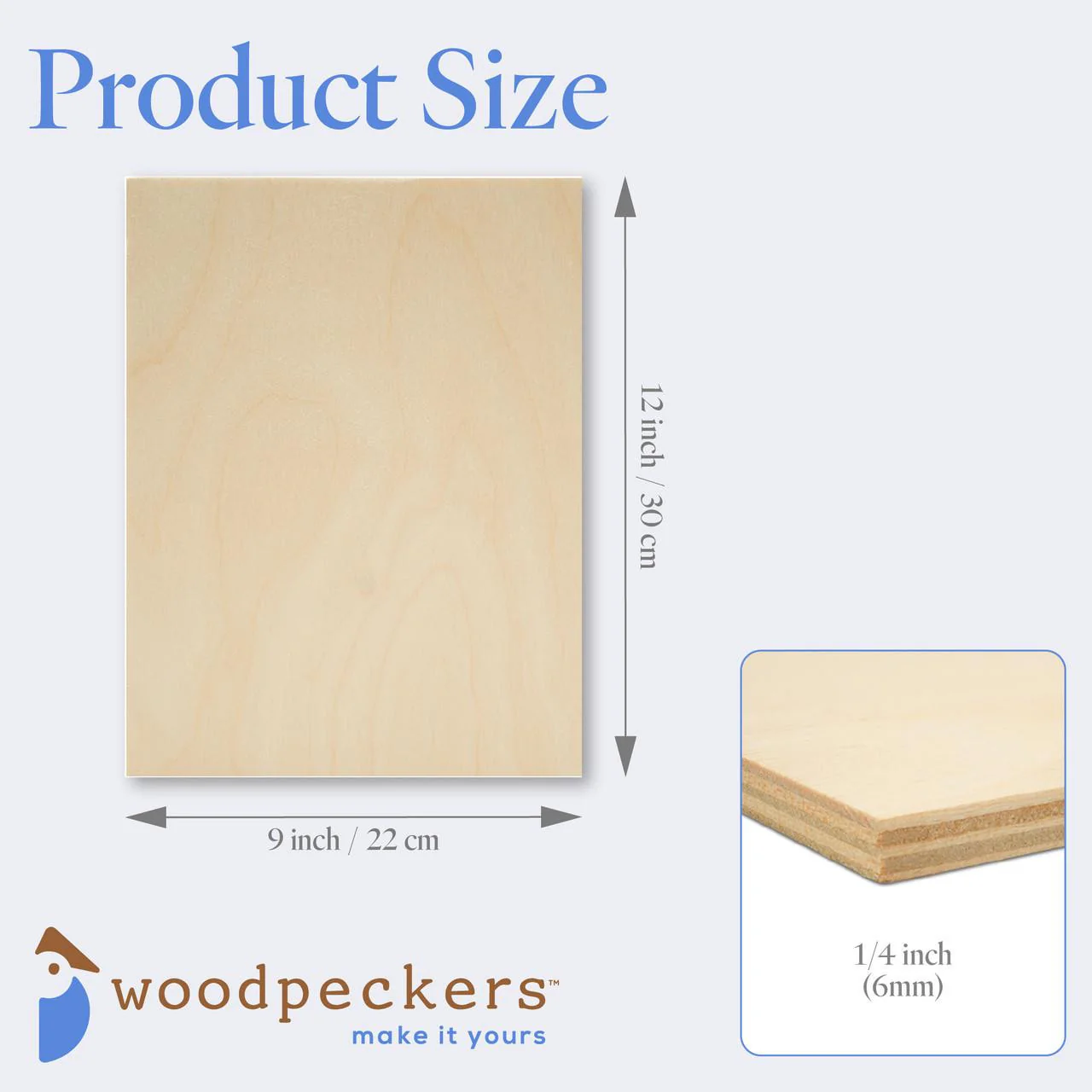 Rectangle Cutout, 9" x 12", 1/4" thick - Image 3