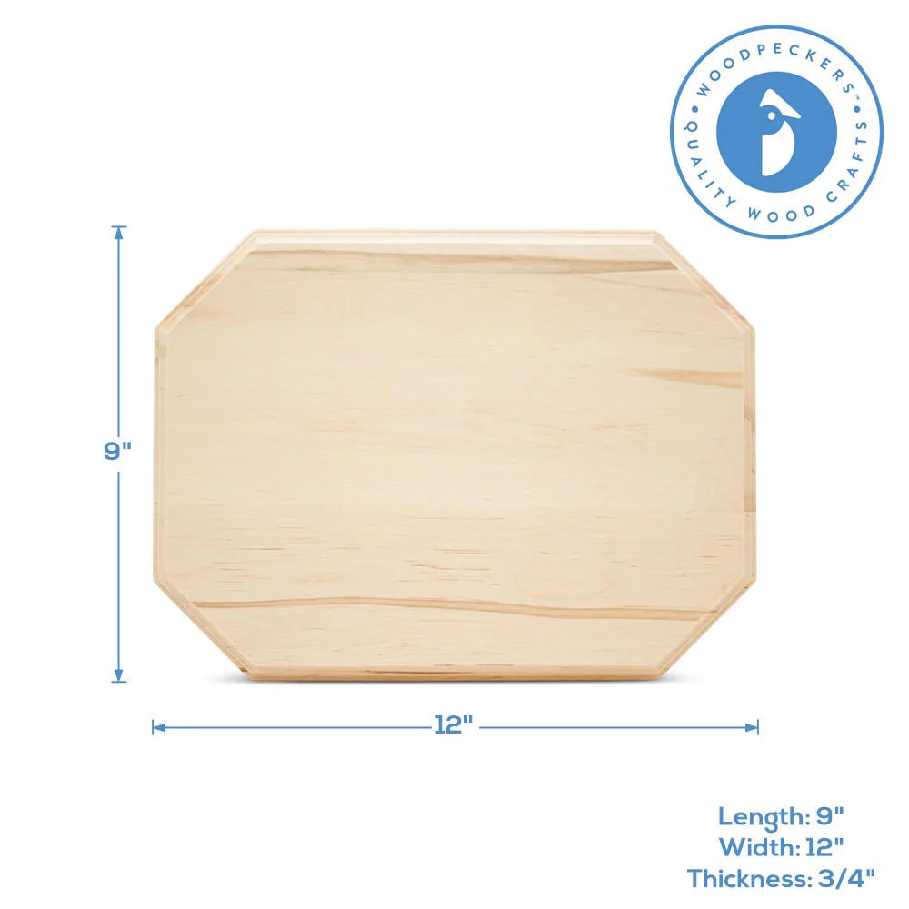 Rectangle Wood Plaque, Clipped Corners, 12” - Image 3