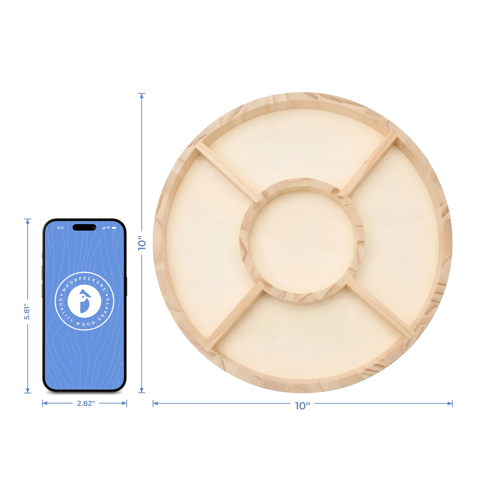 10" Round 5-Section Tray - Image 5