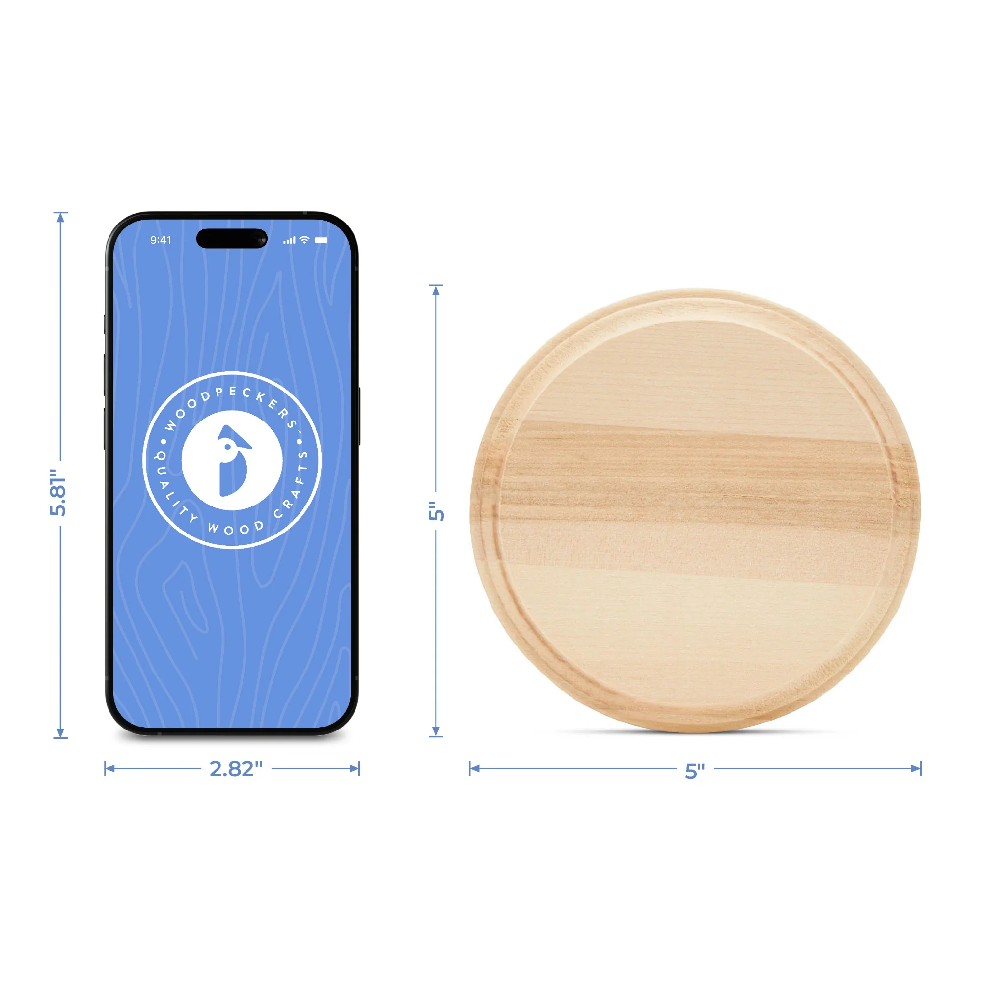 Round Wood Coasters, 5” - Image 4