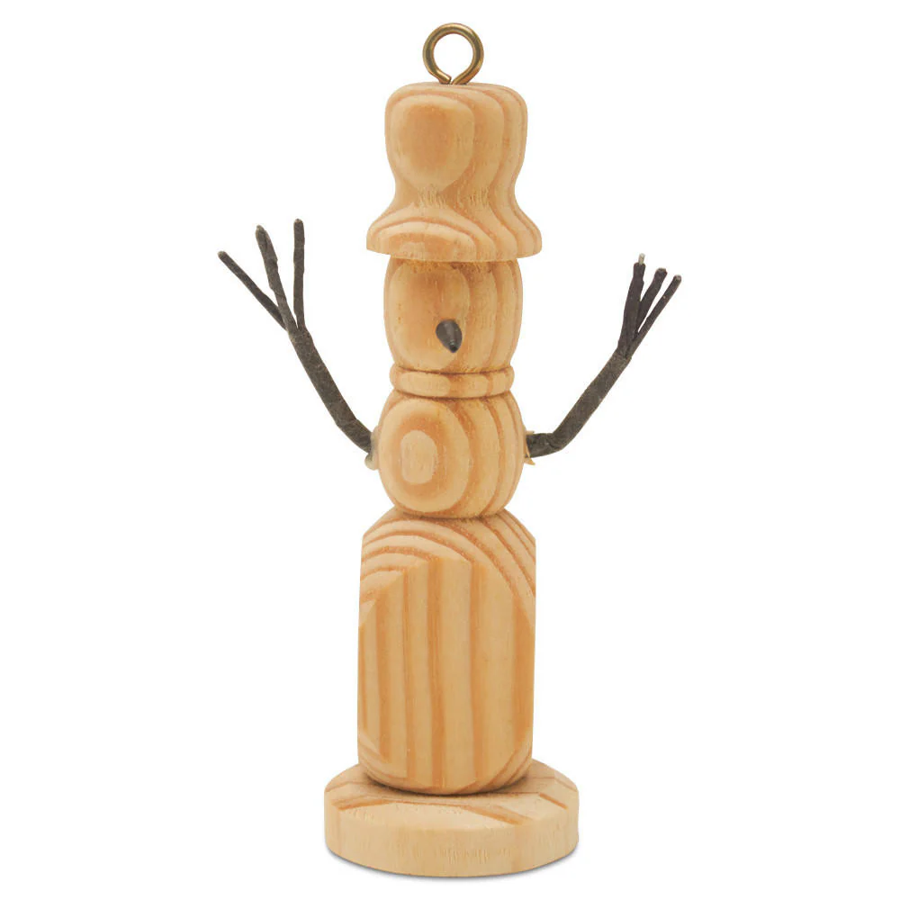 Rustic Snowman Ornament 4-¼”