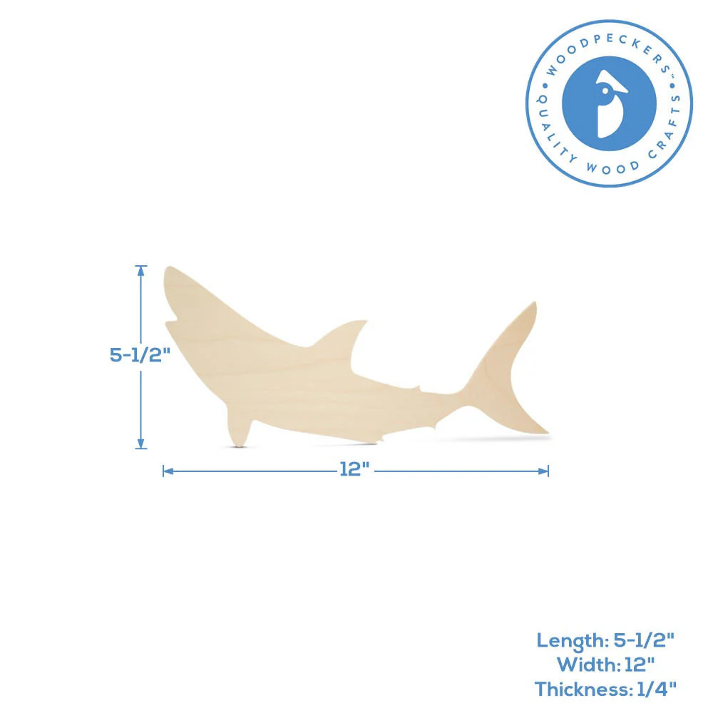 Shark Wood Cutout, 12” - Image 4