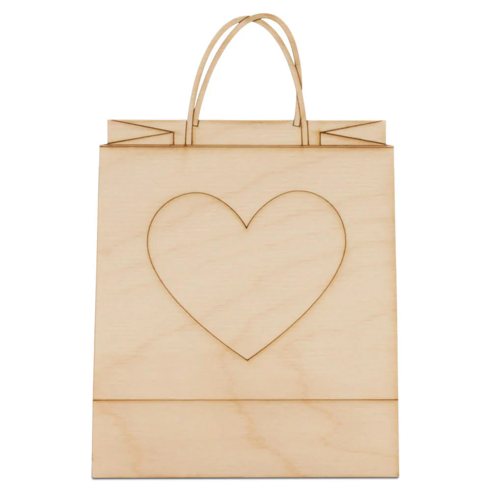 Shopping Bag with Etched Heart Cutout
