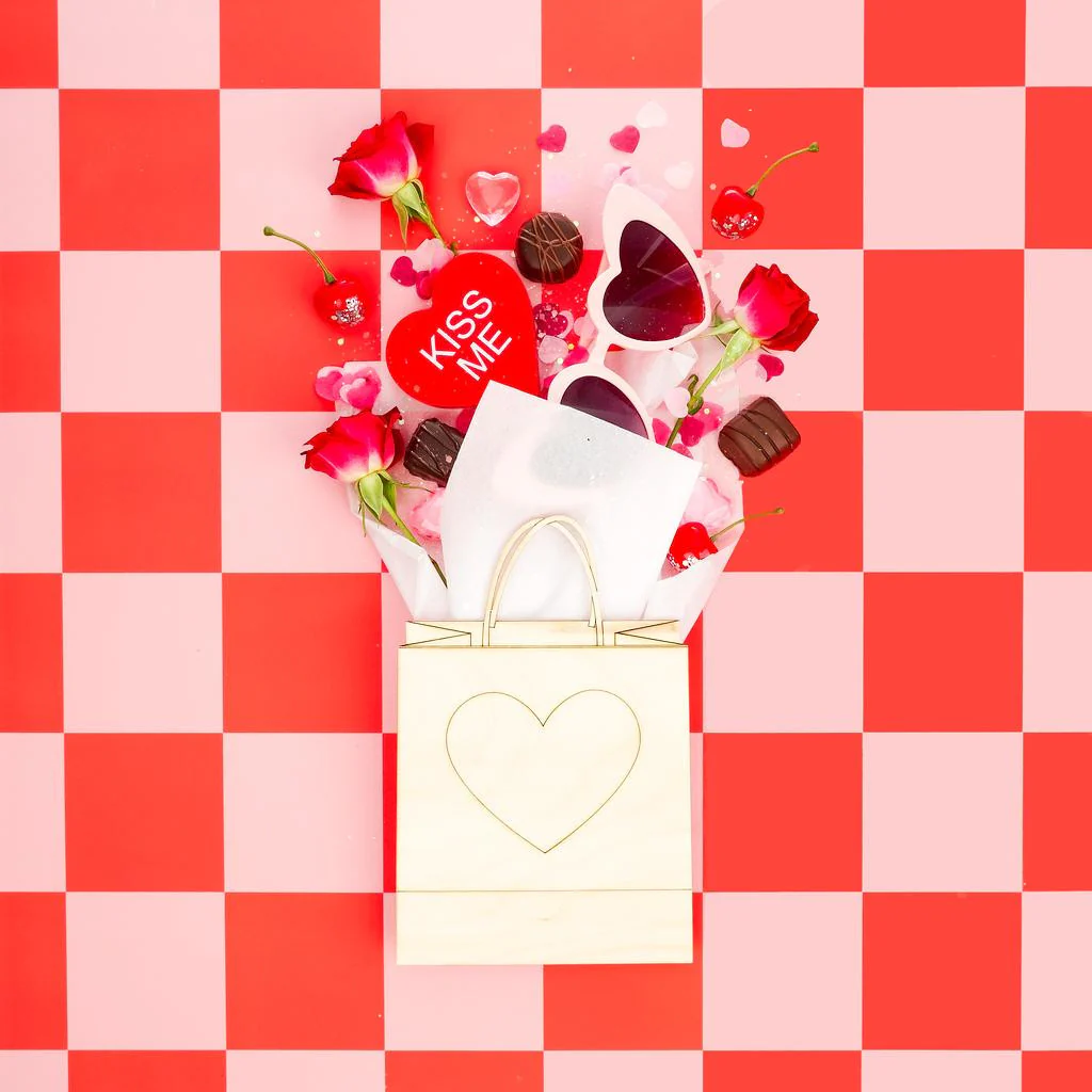 Shopping Bag with Etched Heart Cutout - Image 2