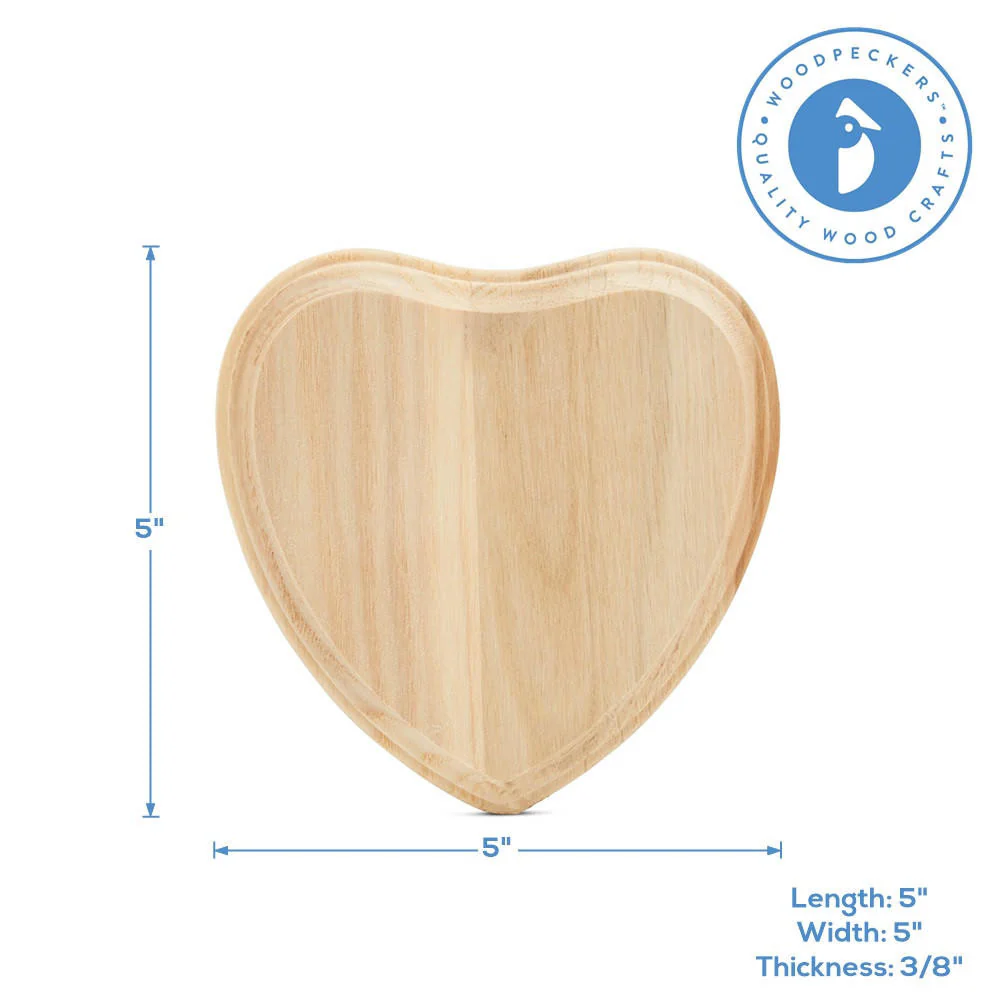 Small Wood Heart, 5” - Image 3