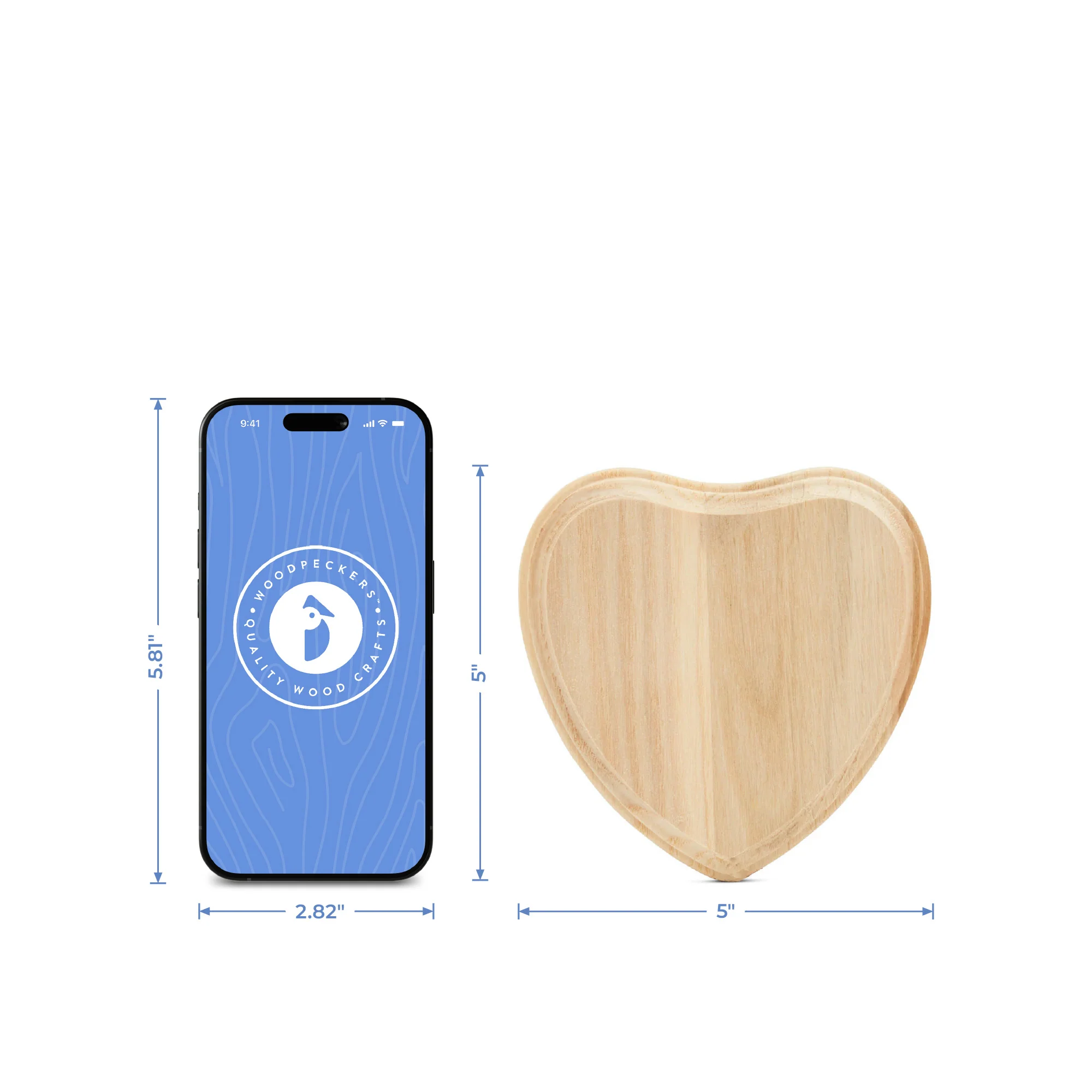 Small Wood Heart, 5” - Image 4
