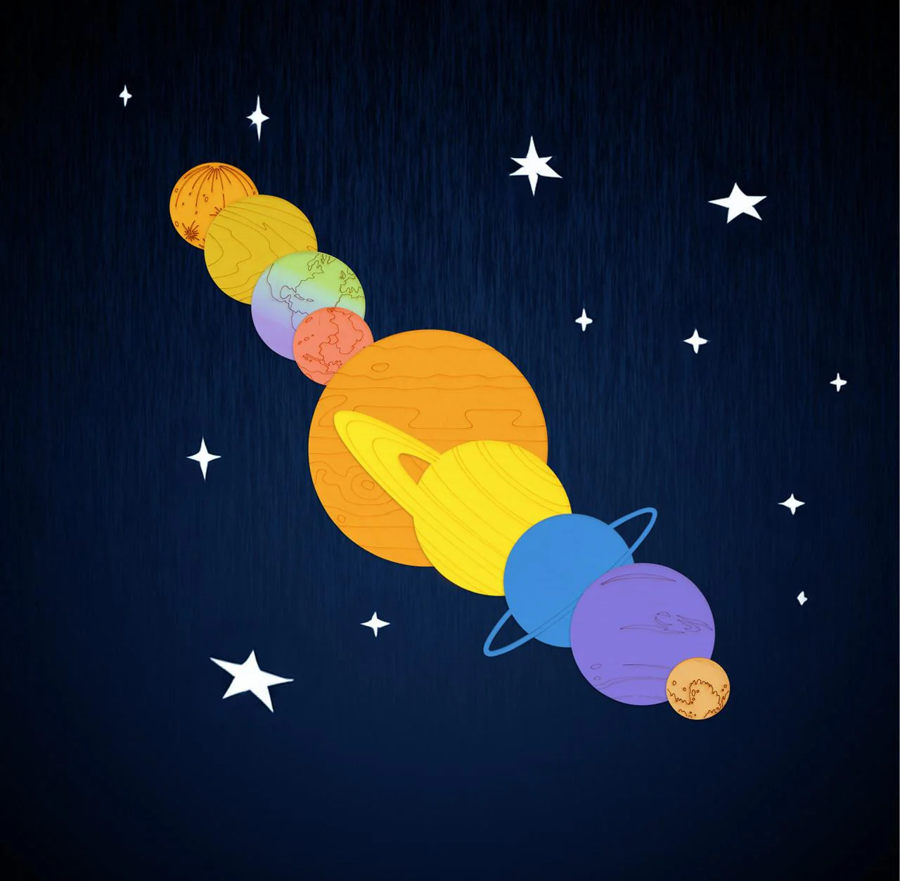 Solar System Cutout with detail - Image 2