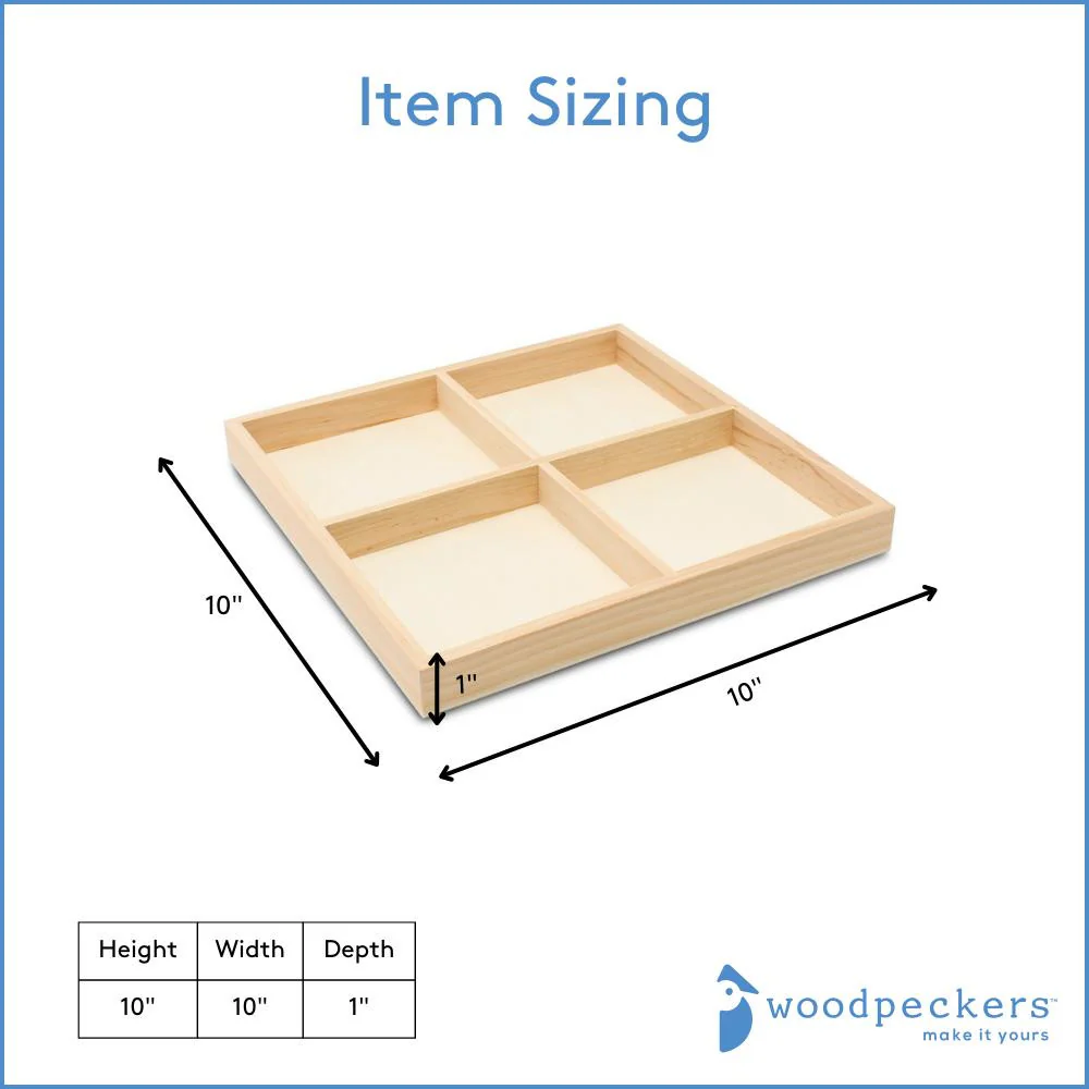 10 x 10 Square 4-Section Tray - Image 3