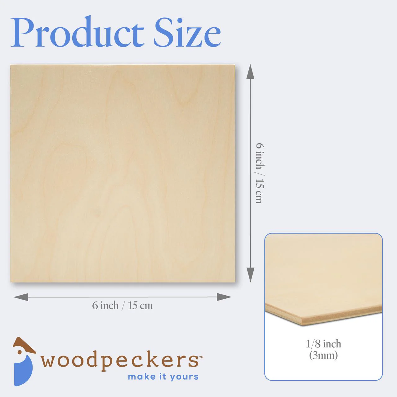 1/8" x 6" x 6" Baltic Birch B/BB Plywood Sheet (Square Cutout) - Image 3