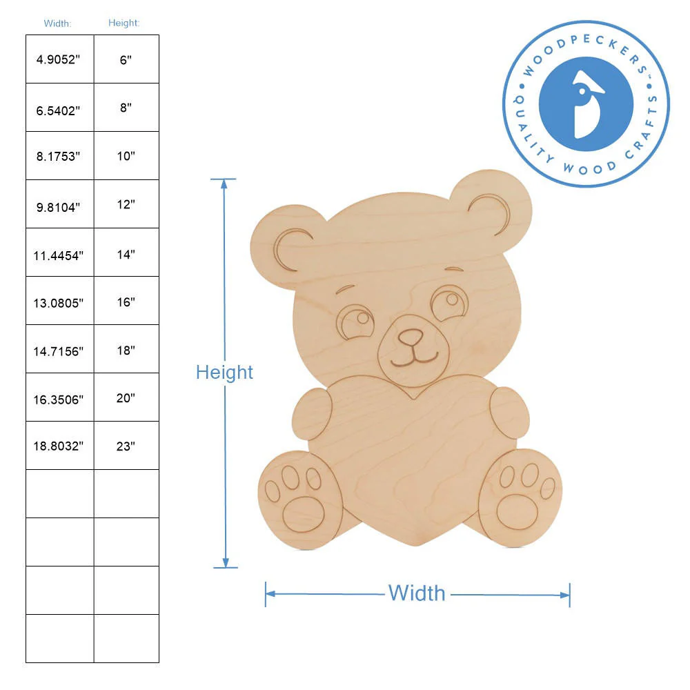 Teddy Bear Holding a Heart Cutout - Image 4