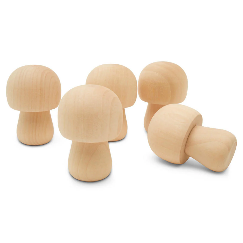 2-3/4" Wood Mushroom - Image 3