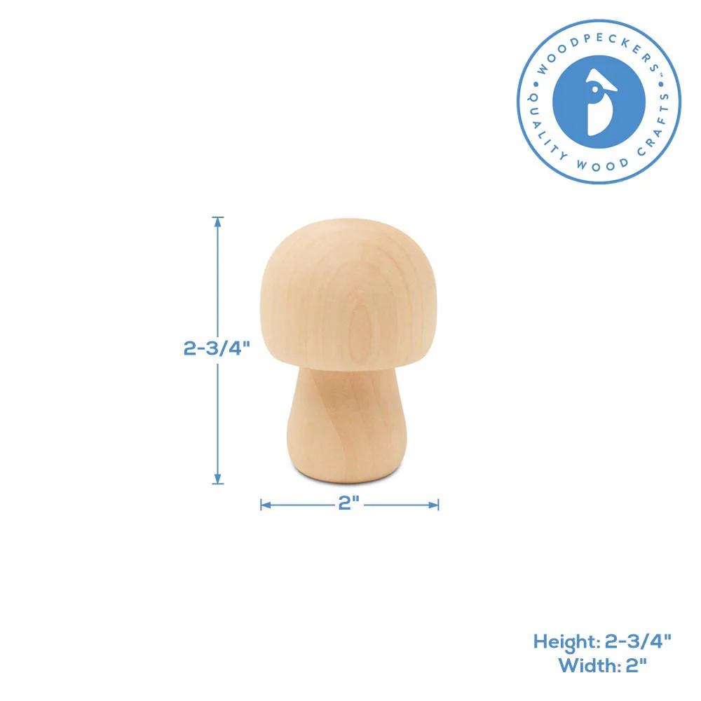 2-3/4" Wood Mushroom - Image 4