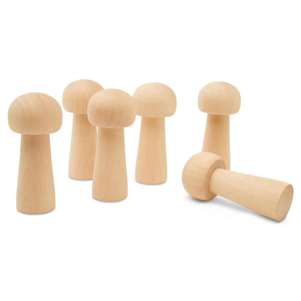 3-1/2" Wood Mushroom - Image 3