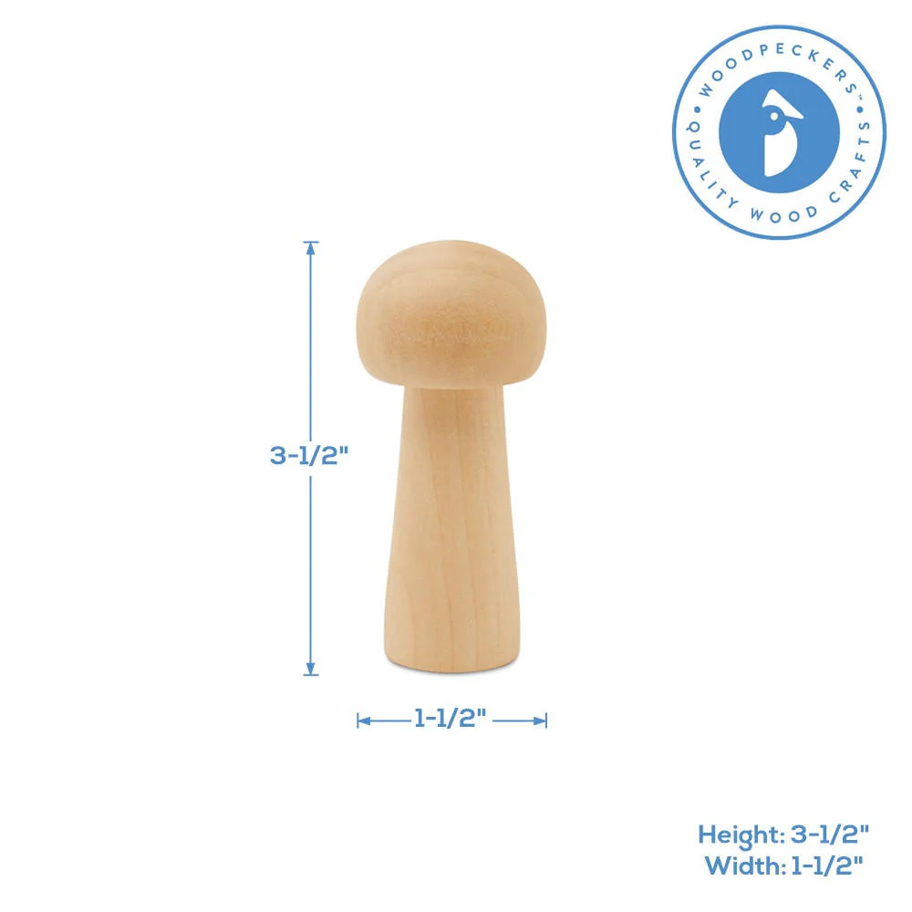 3-1/2" Wood Mushroom - Image 4