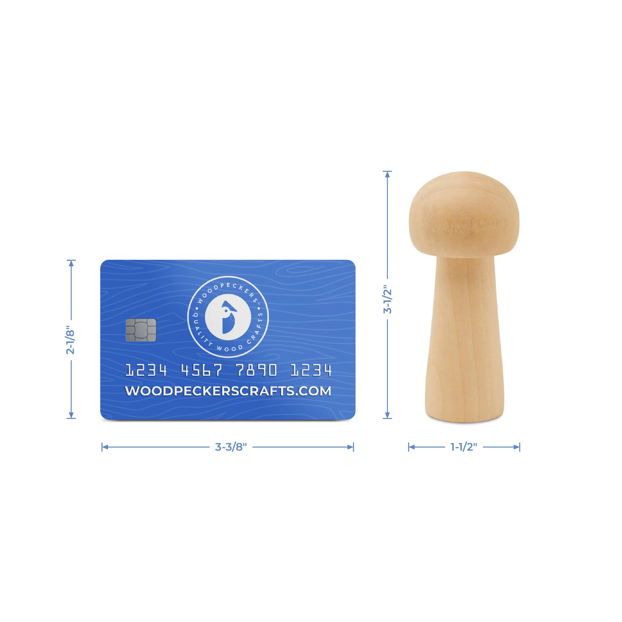 3-1/2" Wood Mushroom - Image 5