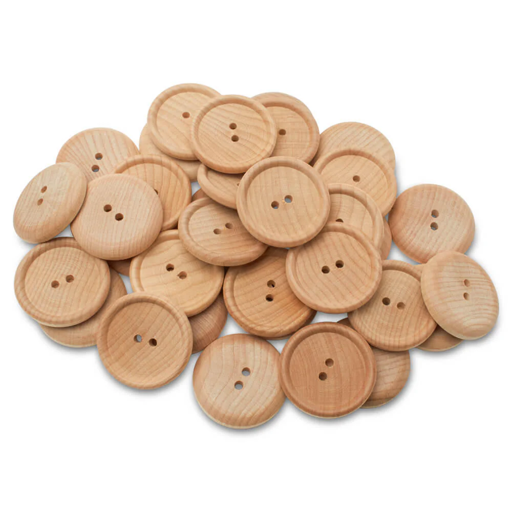 Unfinished Wood Button, 1-1/8" - Image 4