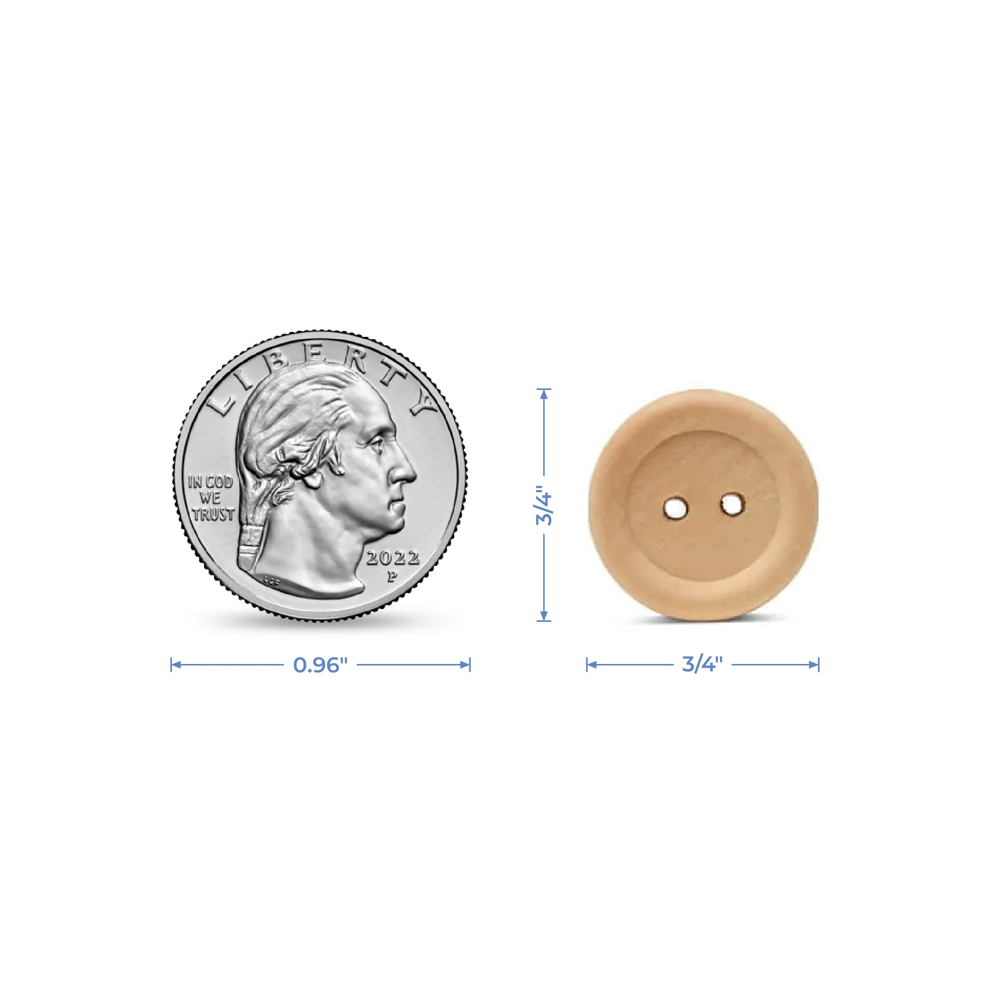 Unfinished Wood Button, 3/4" - Image 6