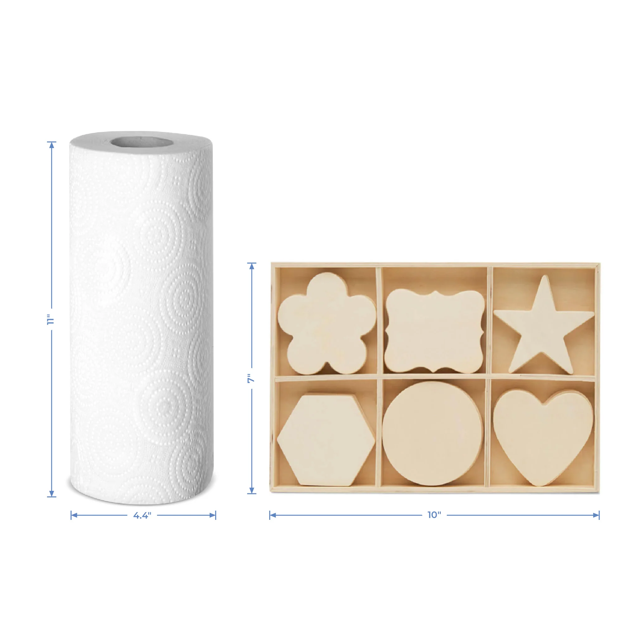Unfinished Wood Sorting Tray with Shape Cutouts - Image 6