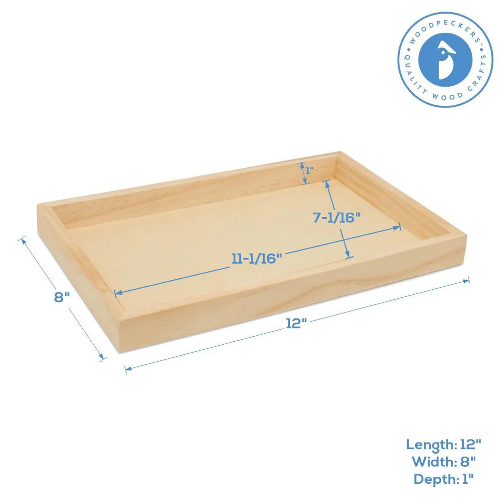 Unfinished Wood Tray Frame 8" x 12" - Image 3