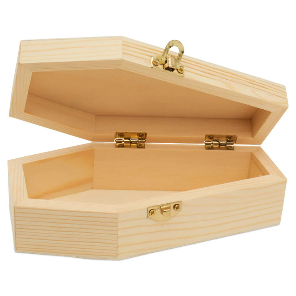 Unfinished Wooden Coffins, 6" - Image 3