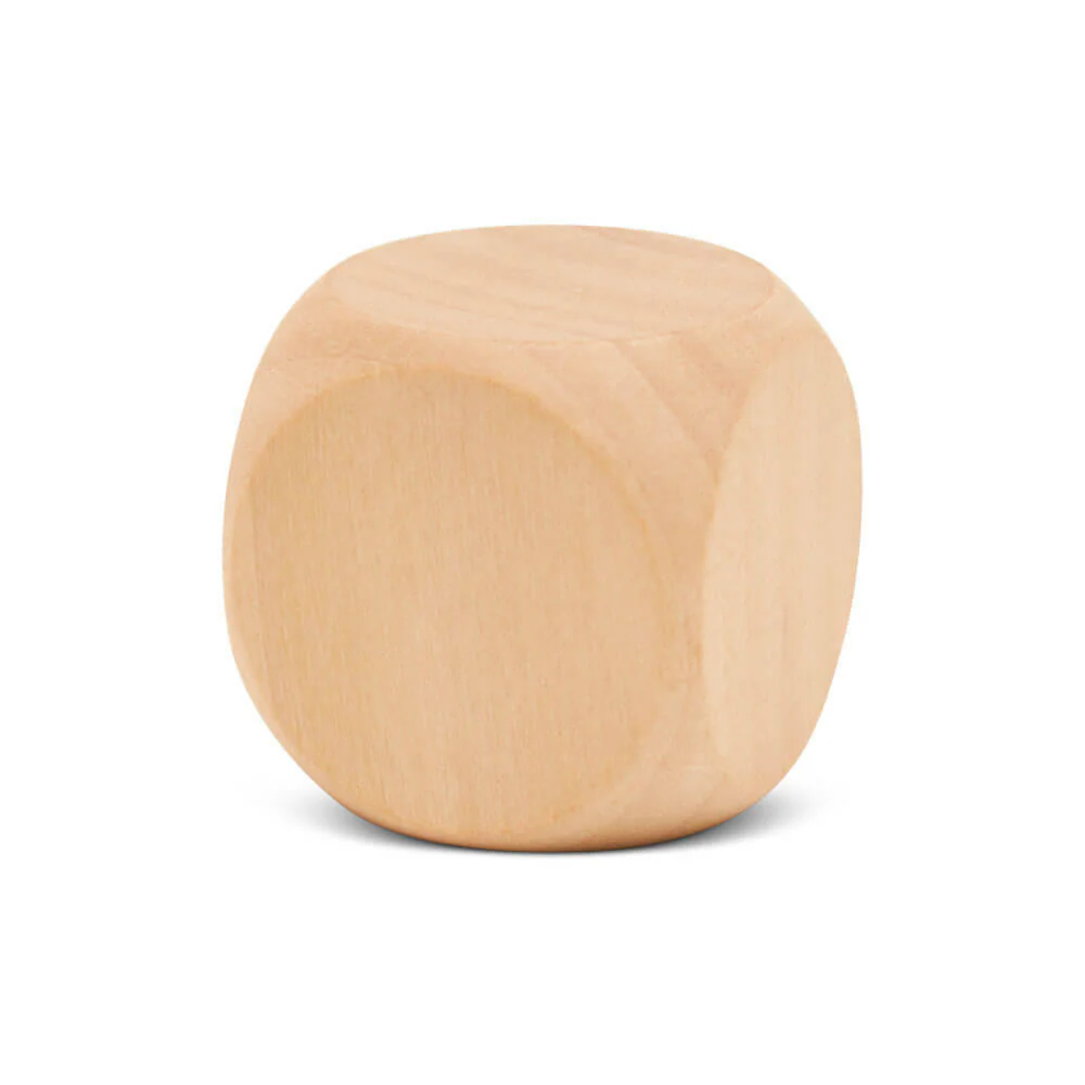 Unfinished Wooden Dice, 1-1/2"