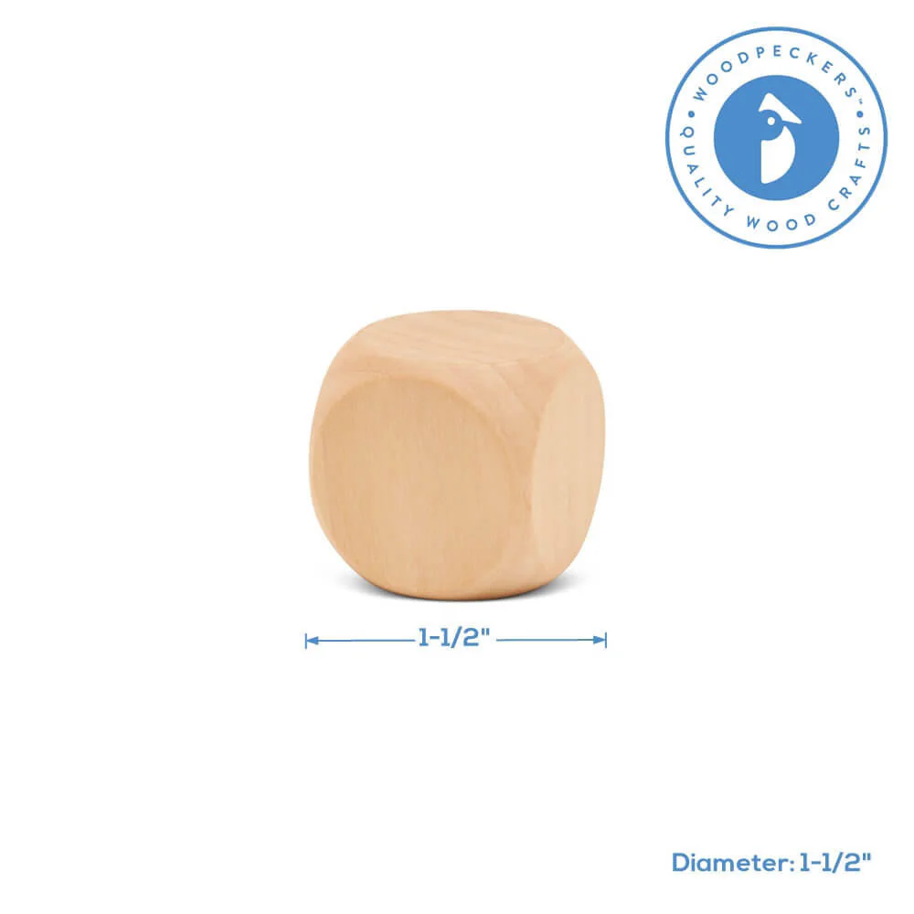 Unfinished Wooden Dice, 1-1/2" - Image 4