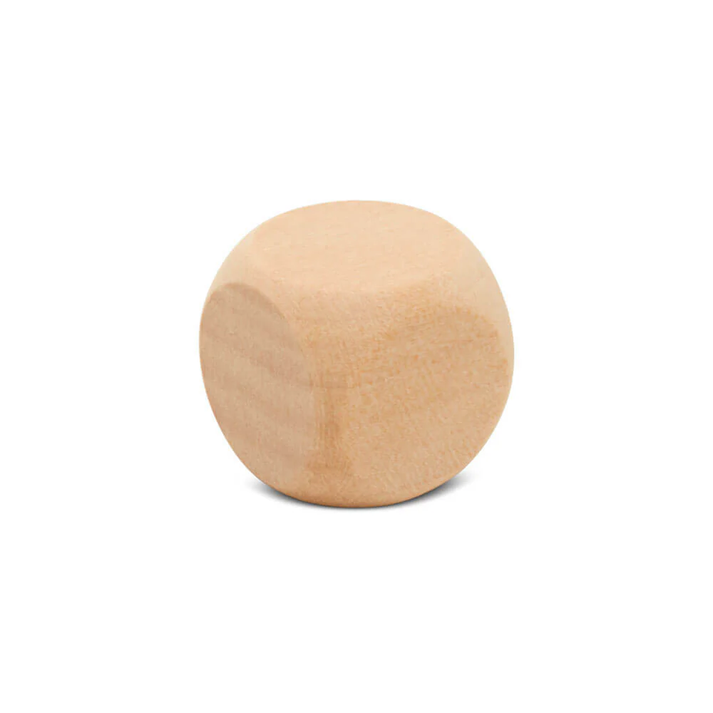 Unfinished Wooden Dice, 3/4"