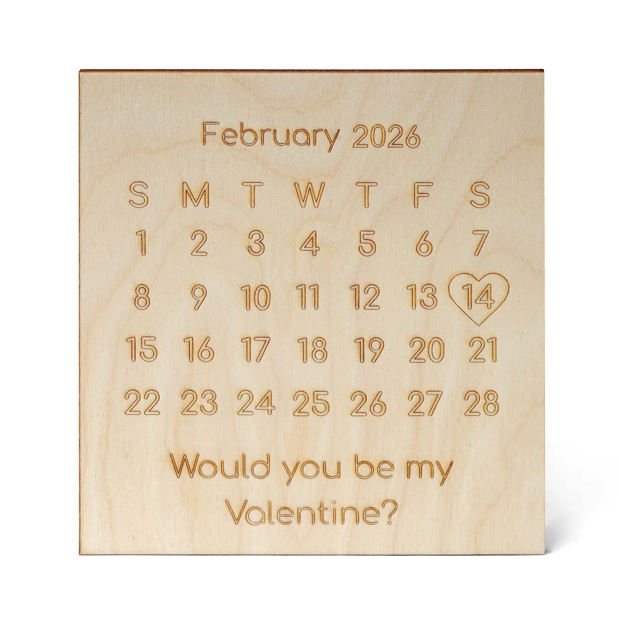 "Will You Be My Valentine” Calendar Cutout