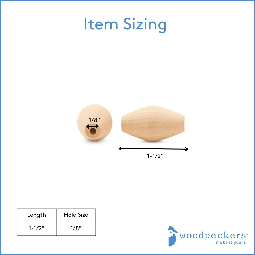 Wood Bicone Bead, 1-1/2” - Image 4