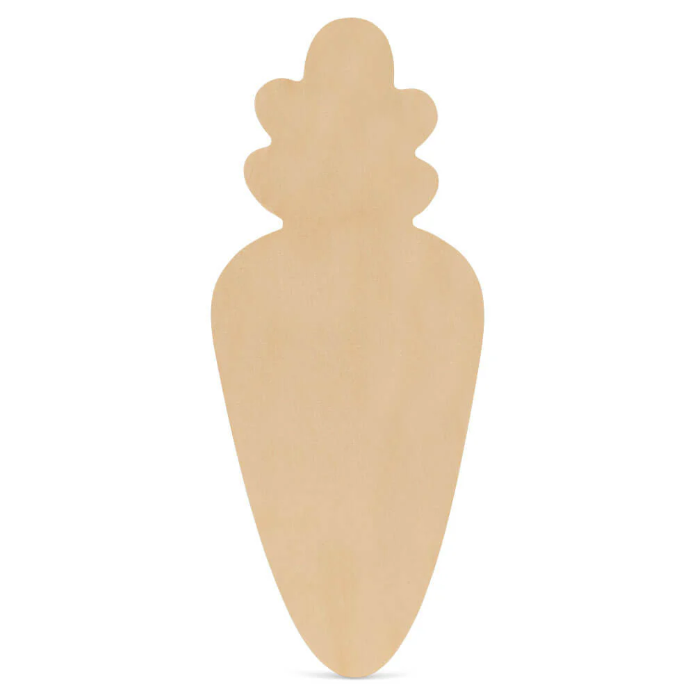 Wood Carrot Cutout, Medium, 8" x 3.5"