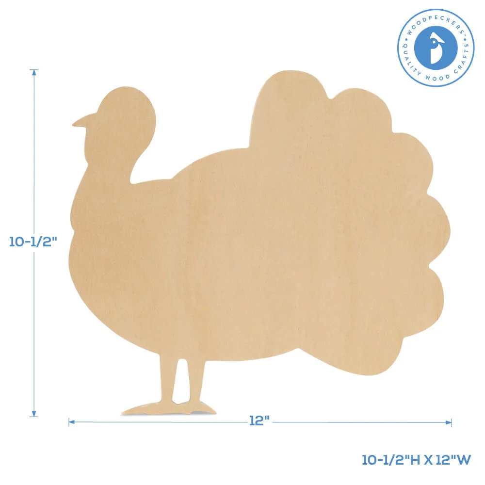 Wood Classic Turkey Cutout Large, 12" x 10.7" - Image 4