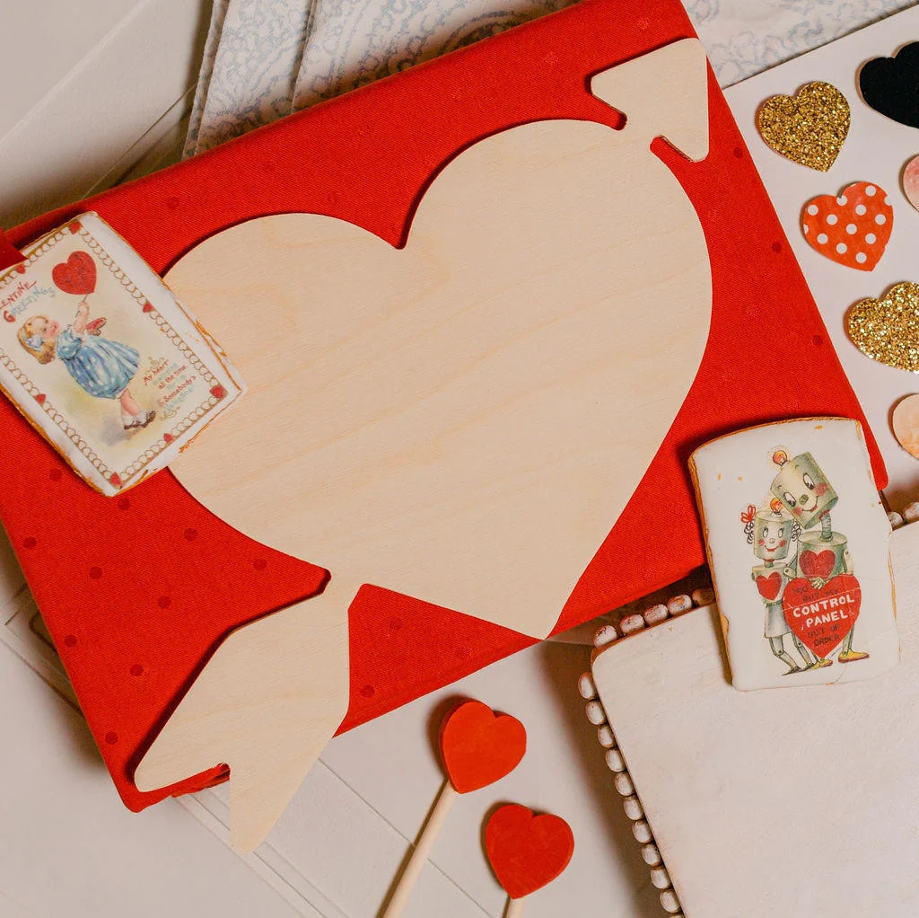 Wood Cupid Heart Cutout, 12" x 9.5" - Image 2