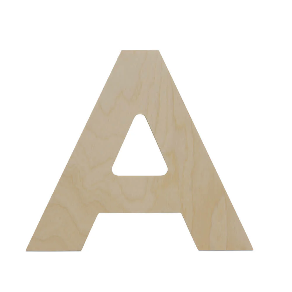 Wood Cutout Letter A, 12"