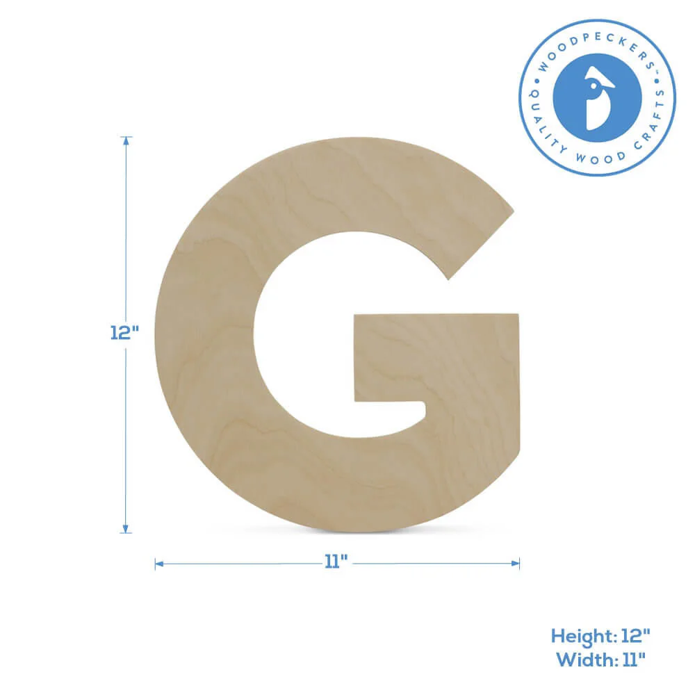 Wood Cutout Letter G, 12" - Image 2
