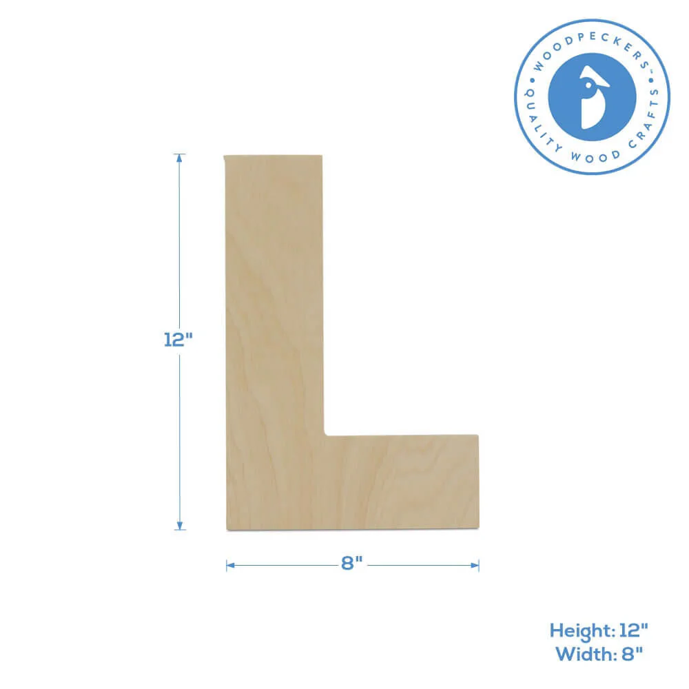 Wood Cutout Letter L, 12" - Image 2