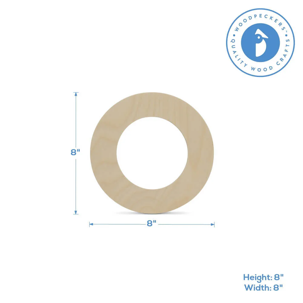 Wood Cutout Letter O, 8" - Image 2