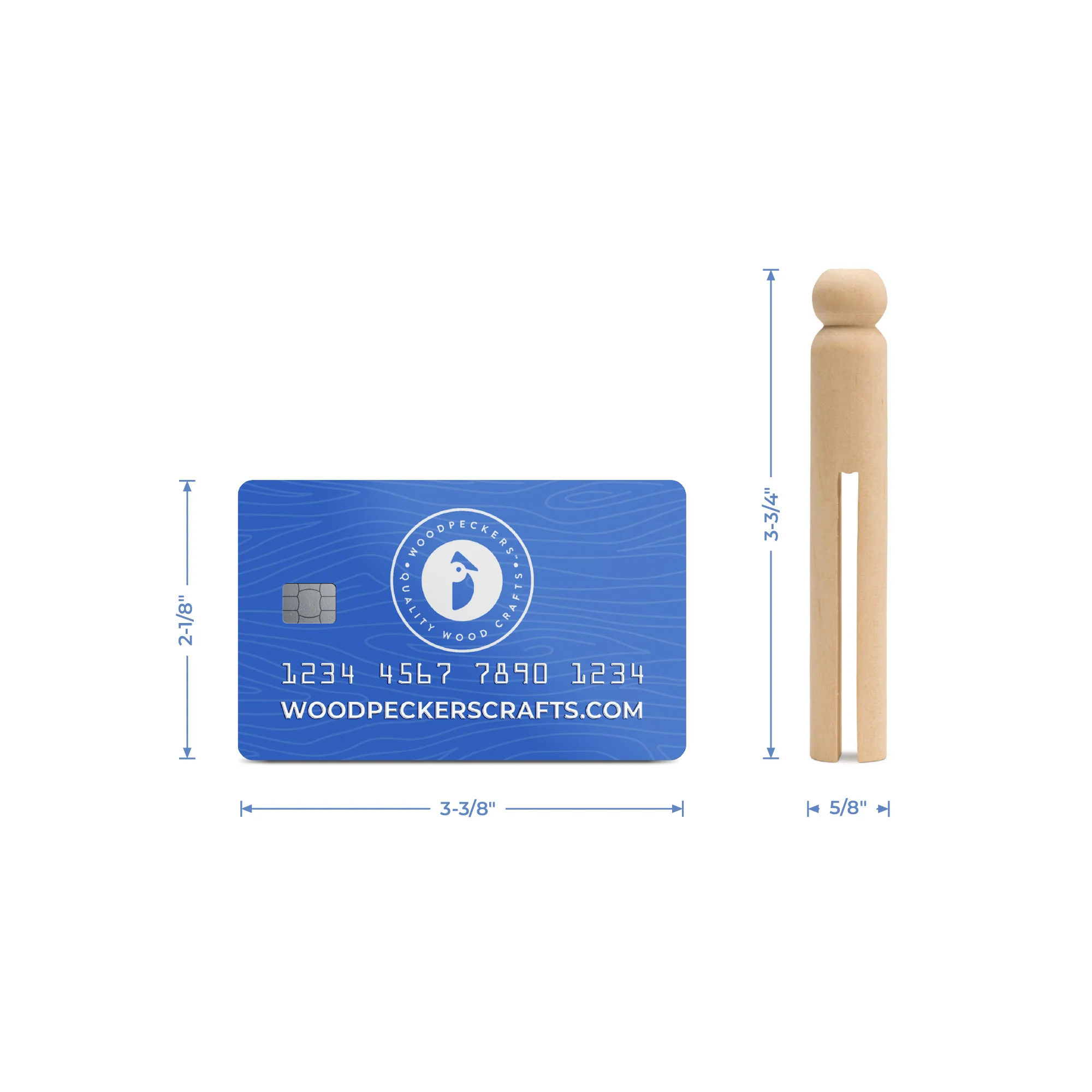 Wood Doll Clothespin, Round, 3-3/4", straight bottom - Image 5