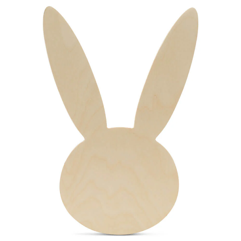 Wood Easter Bunny Face Cutout Large, 12"