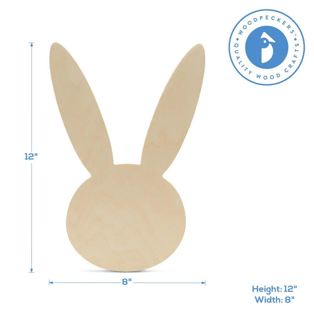 Wood Easter Bunny Face Cutout Large, 12" - Image 4