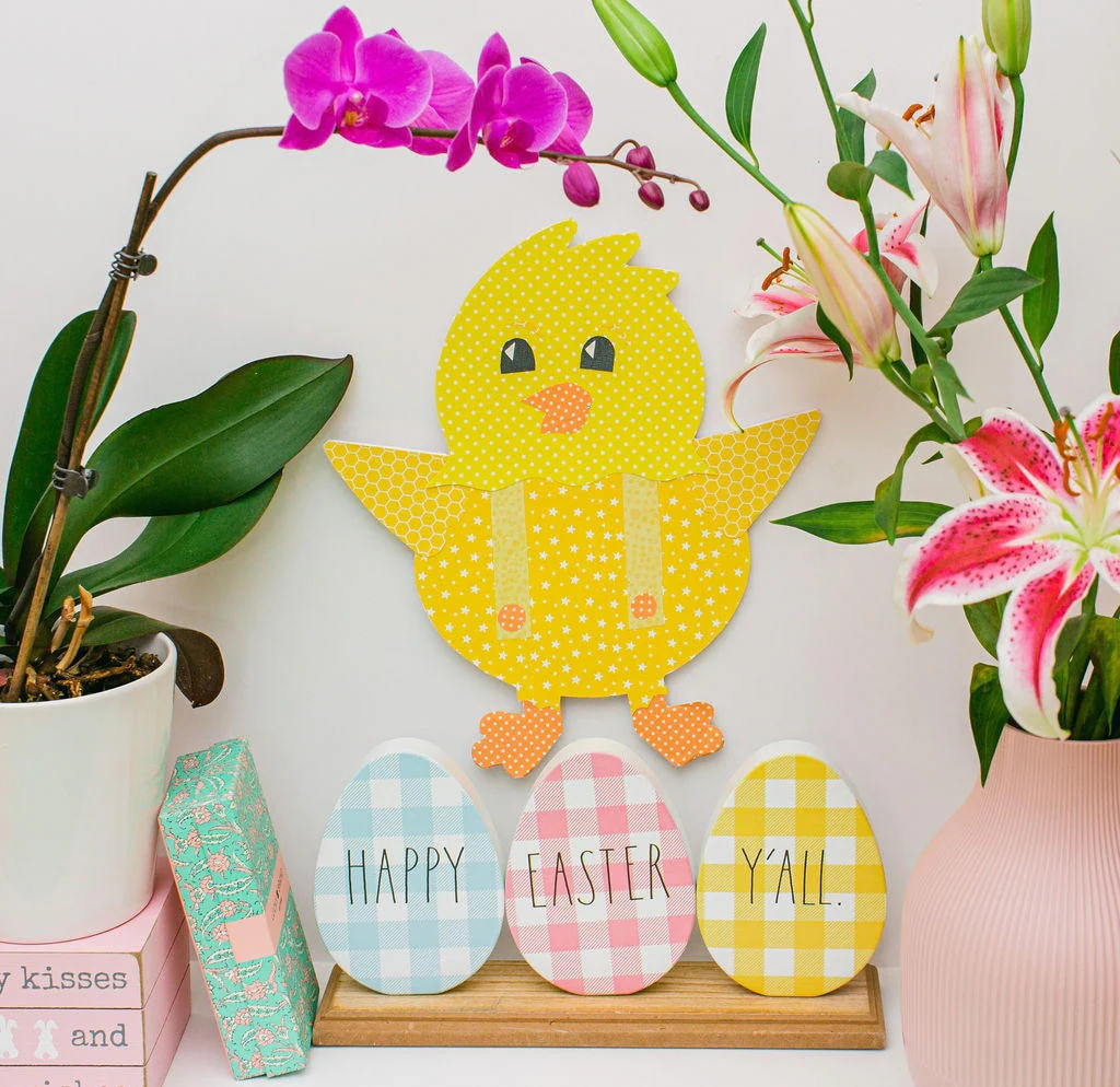 Wood Easter Chick Cutout Medium, 8" x 7" - Image 2