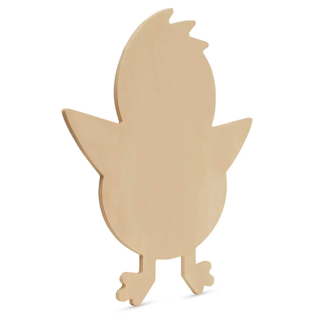 Wood Easter Chick Cutout Medium, 8" x 7" - Image 3