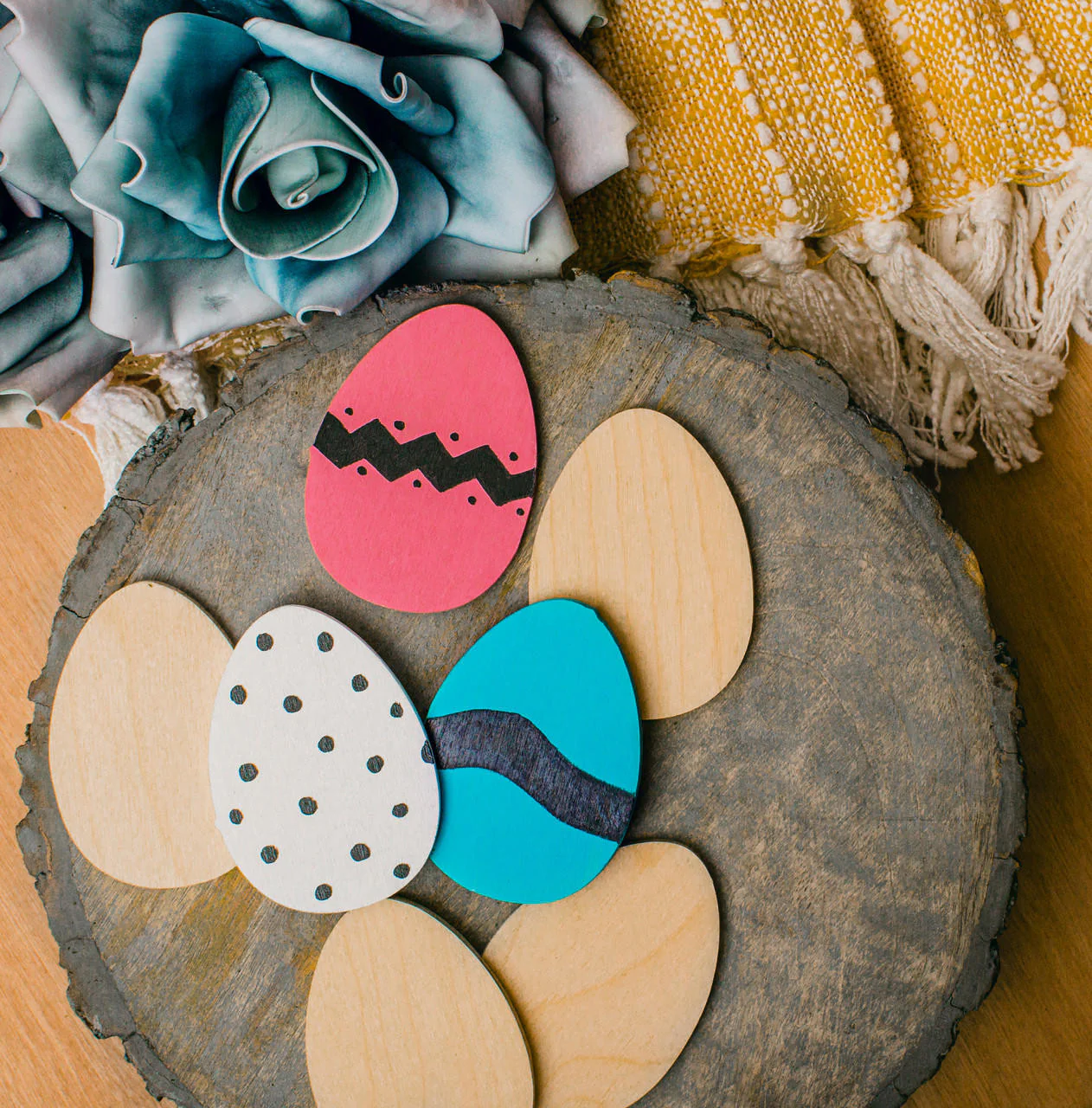 Wood Easter Egg Cutout Mini, 4" x 3" - Image 2