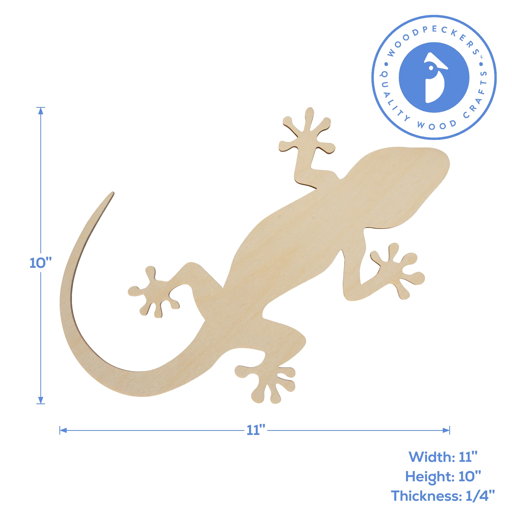 Wood Gecko Cutout, 11" x 10" - Image 4