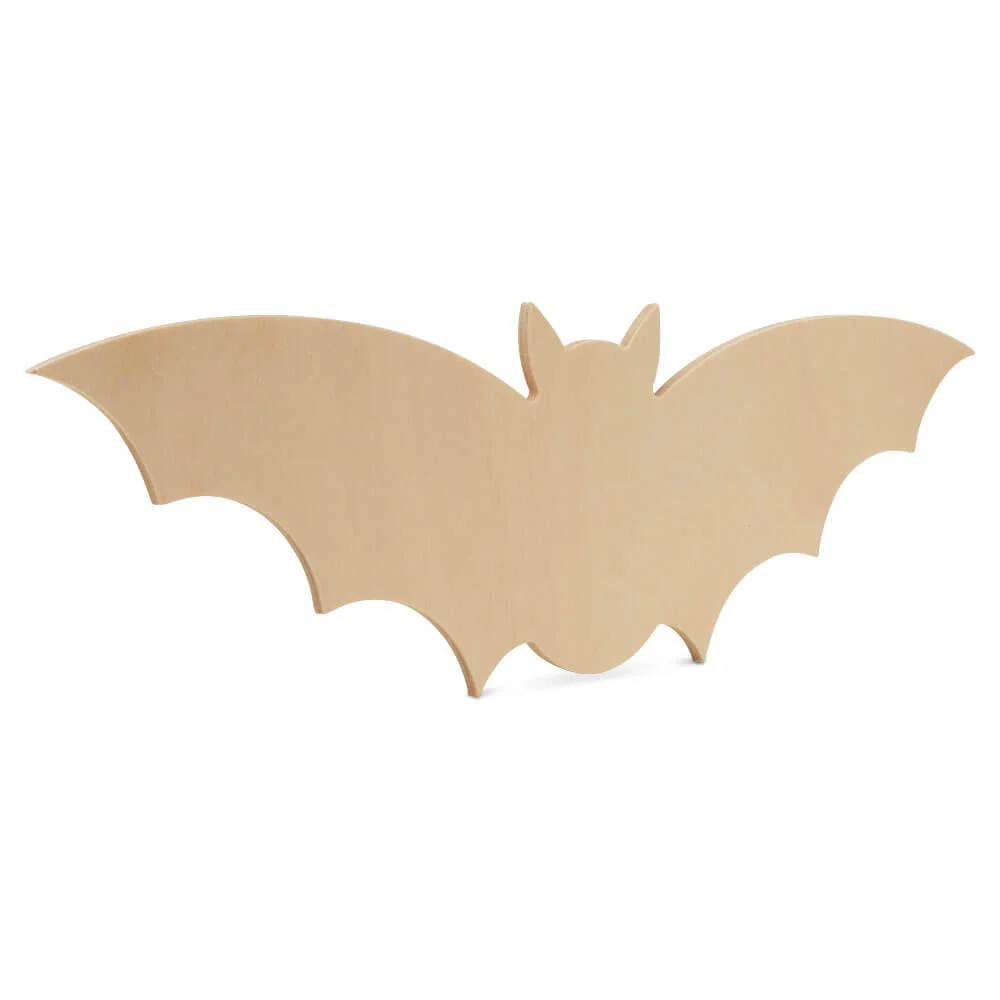 Wood Halloween Bat Cutout, Large 16" x 5.25" - Image 3