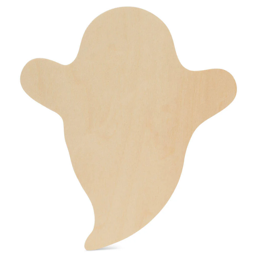 Wood Halloween Ghost Cutout, Large 12" x 11.5"