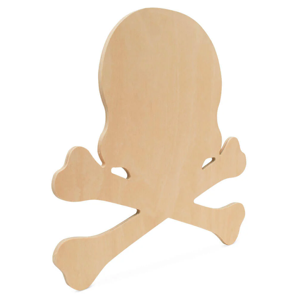 Wood Halloween Skull Cutout, Large 12" x 11.7" - Image 3