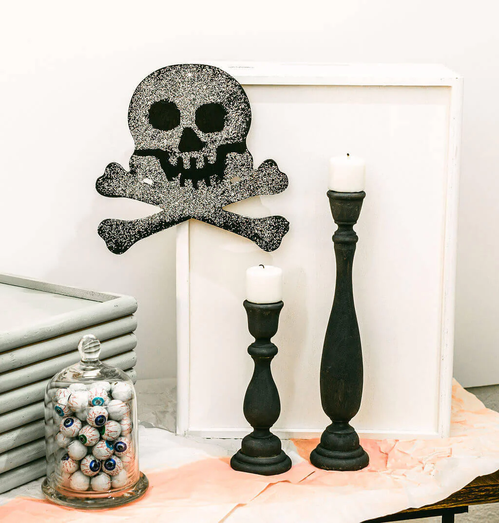 Wood Halloween Skull Cutout, Large 12" x 11.7" - Image 5