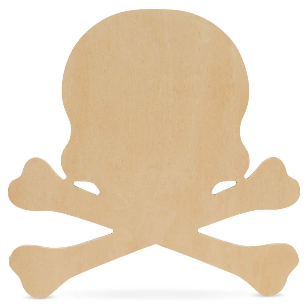 Wood Halloween Skull Cutout, Small 8" x 7.8"