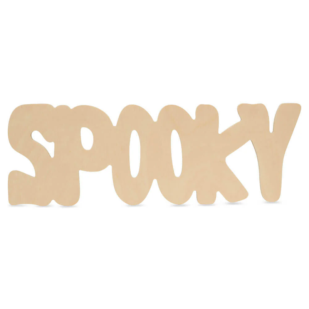 Wood Halloween Spooky Cutout, 18" x 6.2"
