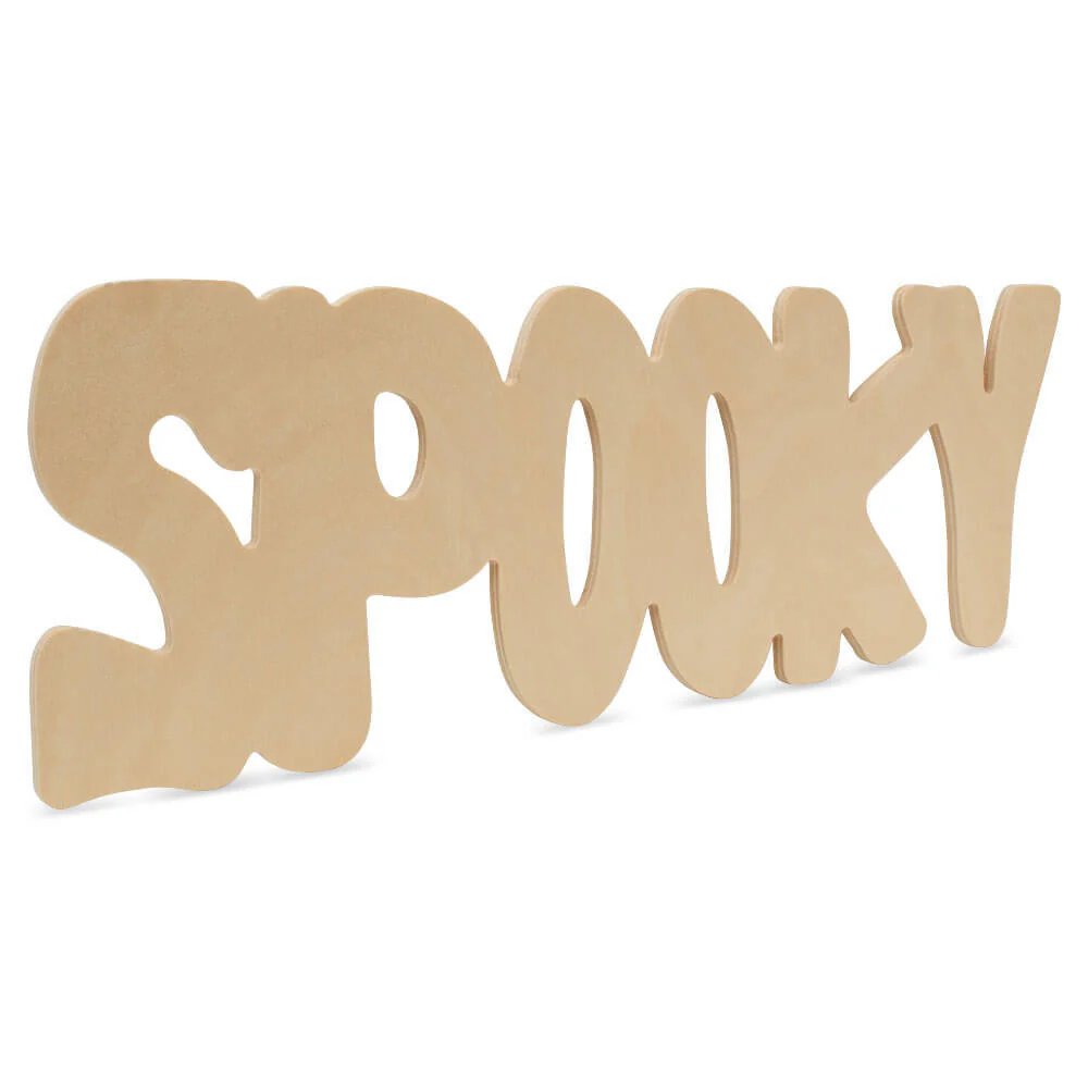 Wood Halloween Spooky Cutout, 18" x 6.2" - Image 3